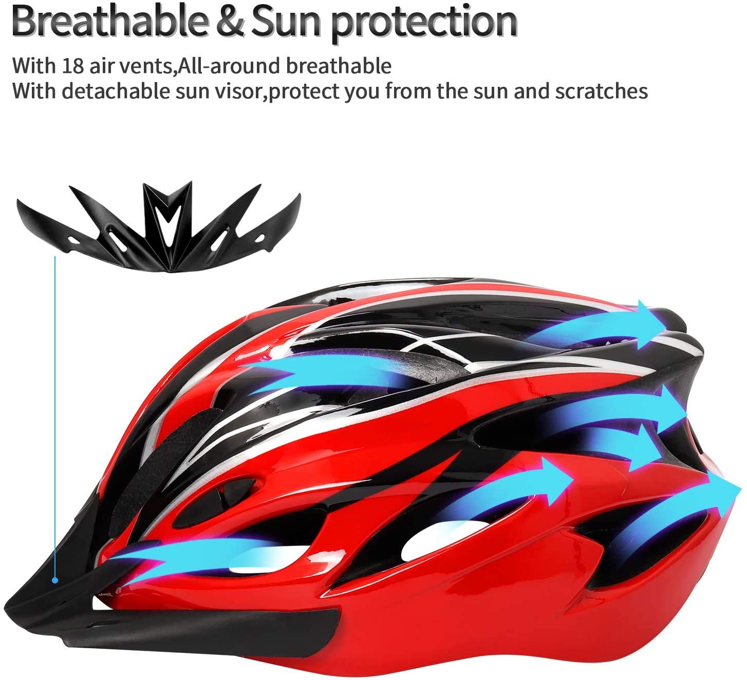 Proberos Bicycle Helmet with Adjustable Lightweight Mountain Bike Racing Helmet for Men and Women (Red) Proberos Bicycle Helmet with Adjustable Lightweight Mountain Bike Racing Helmet for Men and Women (Red)